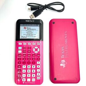 Texas Instruments TI-84 Plus CE Graphing Calculator w/ Charger Pink ACT SAT Math
